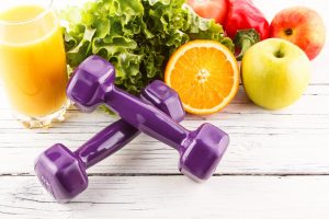 Weights and fruit