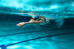 Women swimming